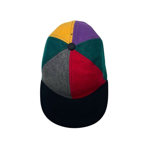 VTG Eastern Accessories Wool Blend Multi Color Colorblock Hat Elastic Strap READ - Picture 3 of 11